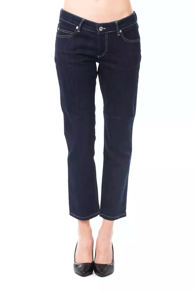 Ungaro Fever Blue Cotton Women Capri Jean Ungaro Fever