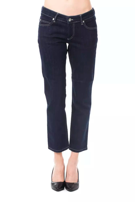 Ungaro Fever Blue Cotton Women Capri Jean Ungaro Fever