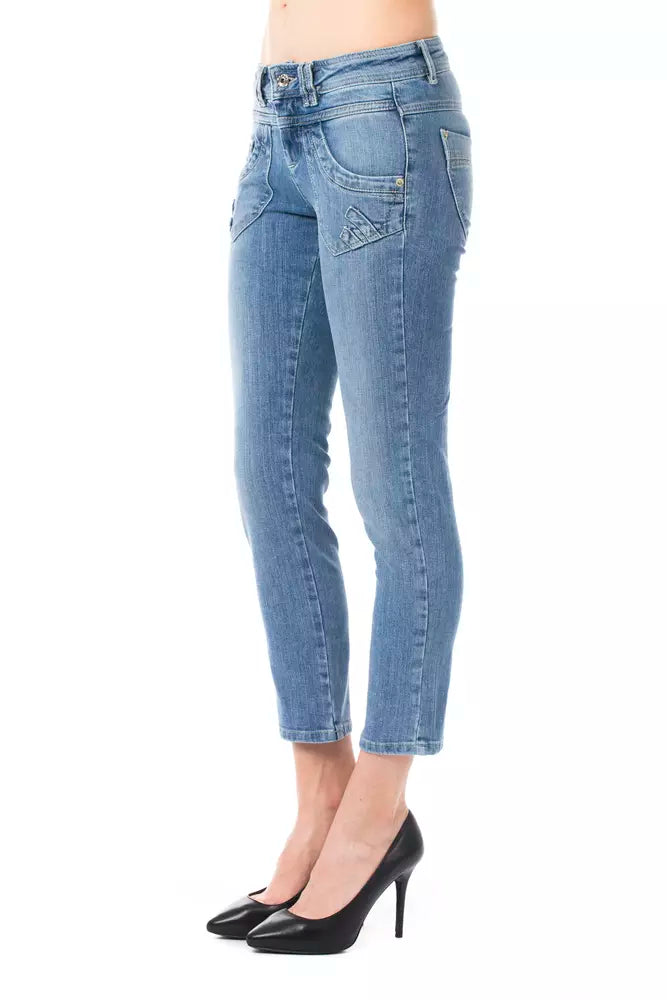 Ungaro Fever Light Blue Cotton Women Capri Jeans Ungaro Fever