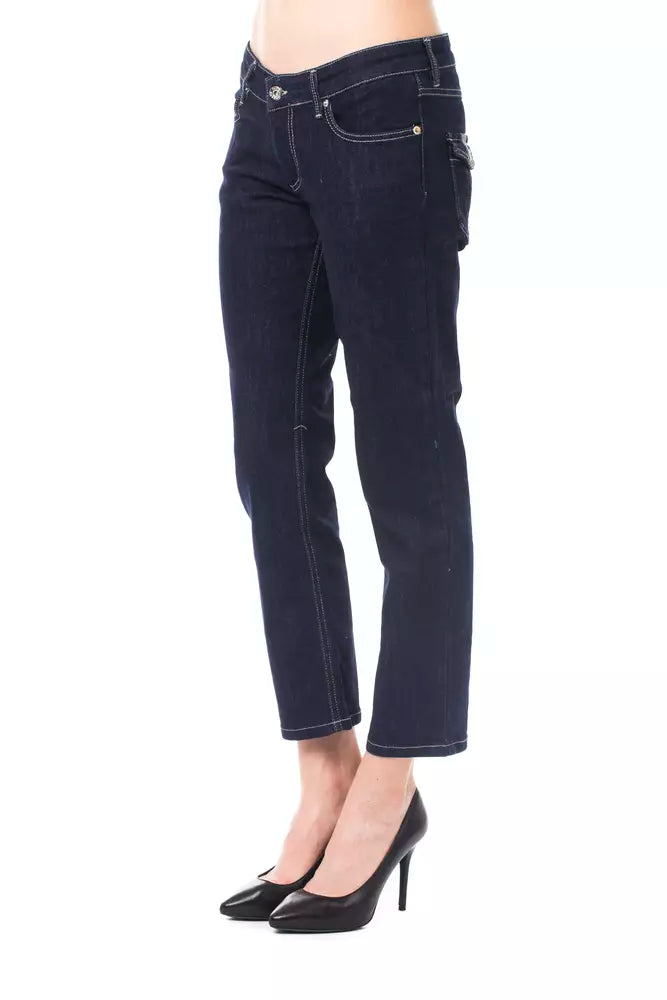 Ungaro Fever Blue Cotton Women Capri Jean Ungaro Fever