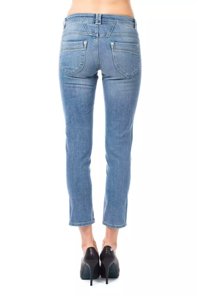 Ungaro Fever Light Blue Cotton Women Capri Jeans Ungaro Fever