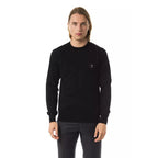 Uominitaliani Black Merino Wool Men Sweater