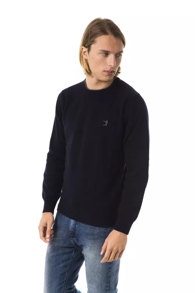 Uominitaliani Blue Wool Men Sweater Uominitaliani