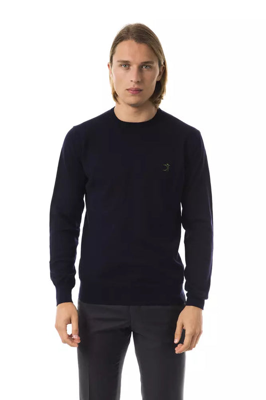Uominitaliani Blue Merino Wool Men's Sweater Uominitaliani