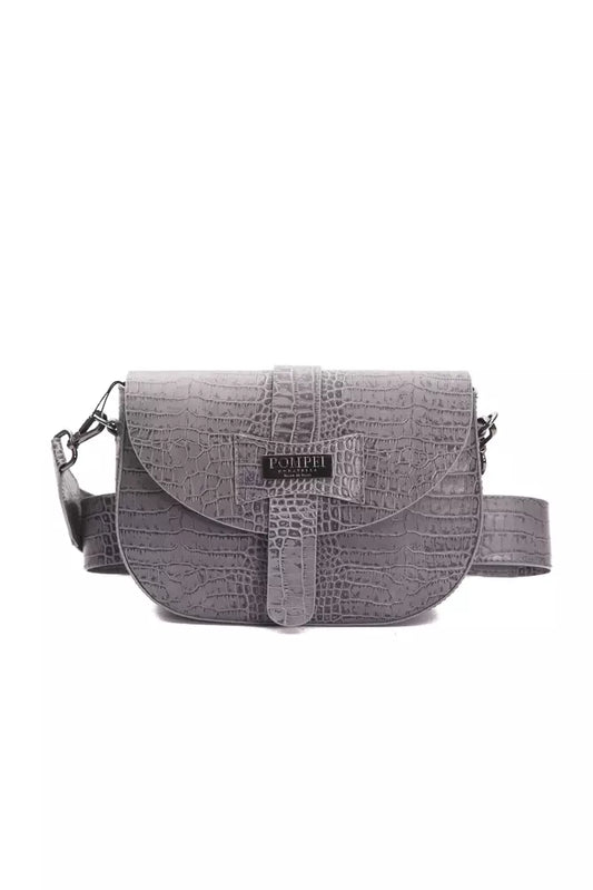 Pompei Donatella Gray Leather Women Crossbody Bag Pompei Donatella