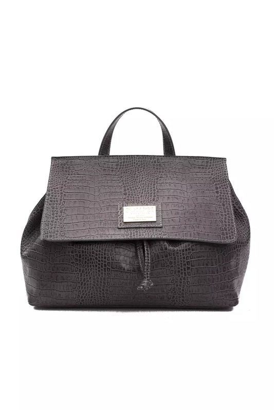 Pompei Donatella Gray Leather Women Shoulder Bag Pompei Donatella