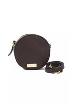 Brown leather women’s crossbody bag by Pompei Donatella with a sleek design and adjustable strap, perfect for everyday use.