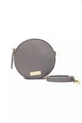 Gray leather Pompei Donatella crossbody bag for women, featuring a sleek design with a adjustable strap and stylish hardware.