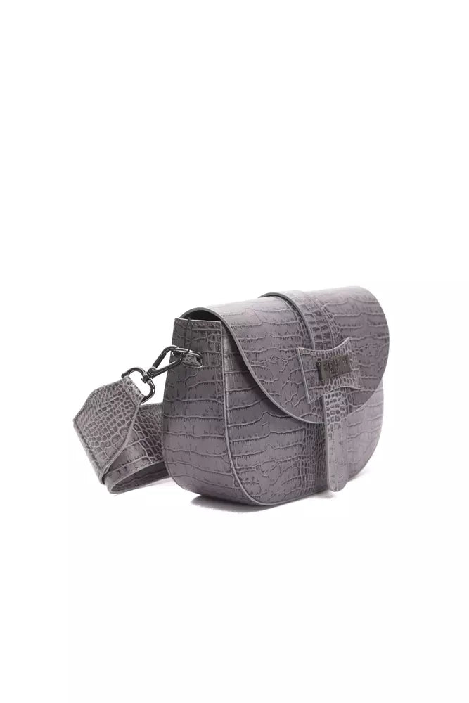 Pompei Donatella Gray Leather Women Crossbody Bag Pompei Donatella