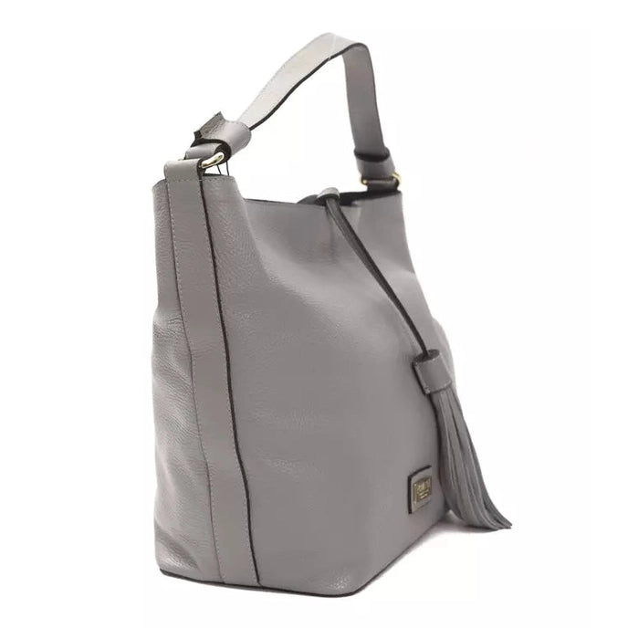 Pompei Donatella Gray Leather Women Shoulder Bag