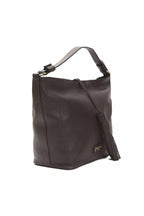 Brown leather women’s shoulder bag by Pompei Donatella with sleek design and adjustable strap.