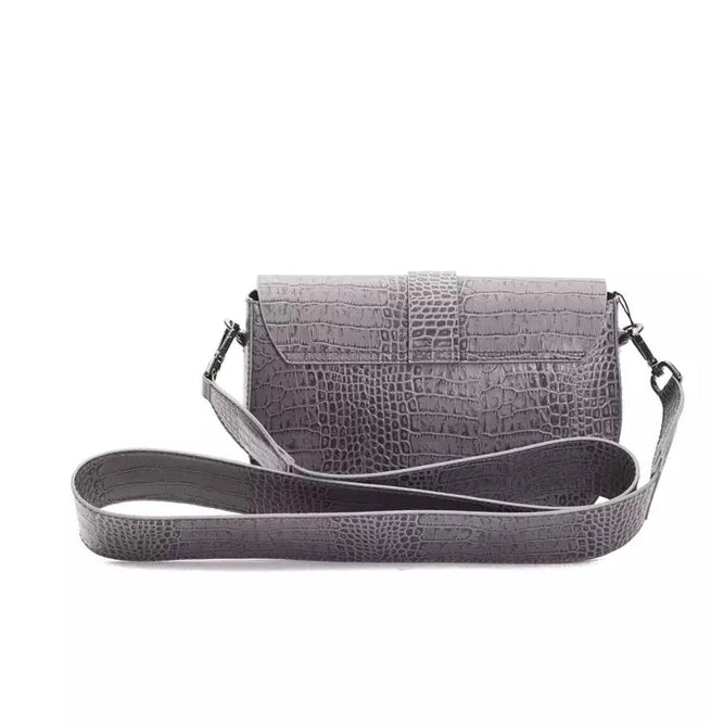 Pompei Donatella Gray Leather Women Crossbody Bag