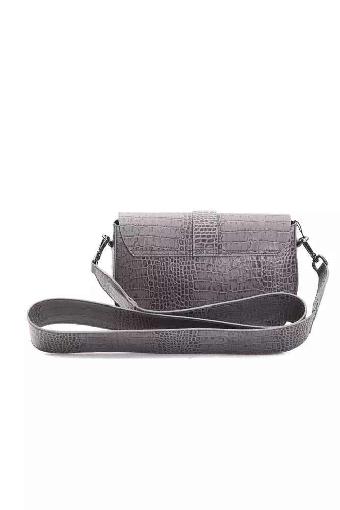 Pompei Donatella Gray Leather Women Crossbody Bag Pompei Donatella