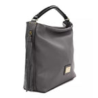 Pompei Donatella Gray Leather Women Shoulder Bag