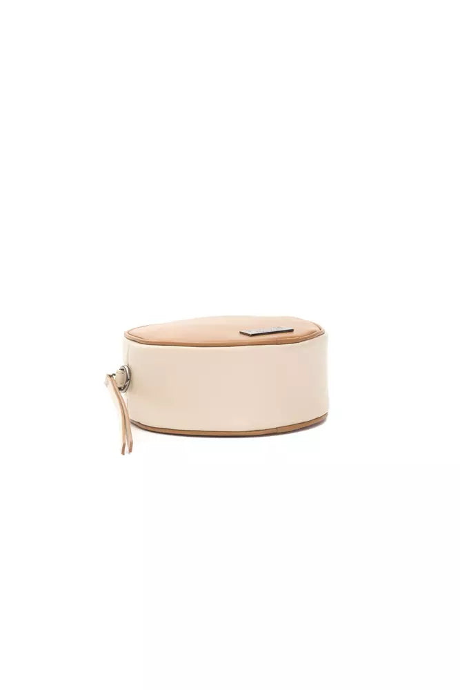 Brown leather women’s crossbody bag by Pompei Donatella with adjustable strap and stylish design.