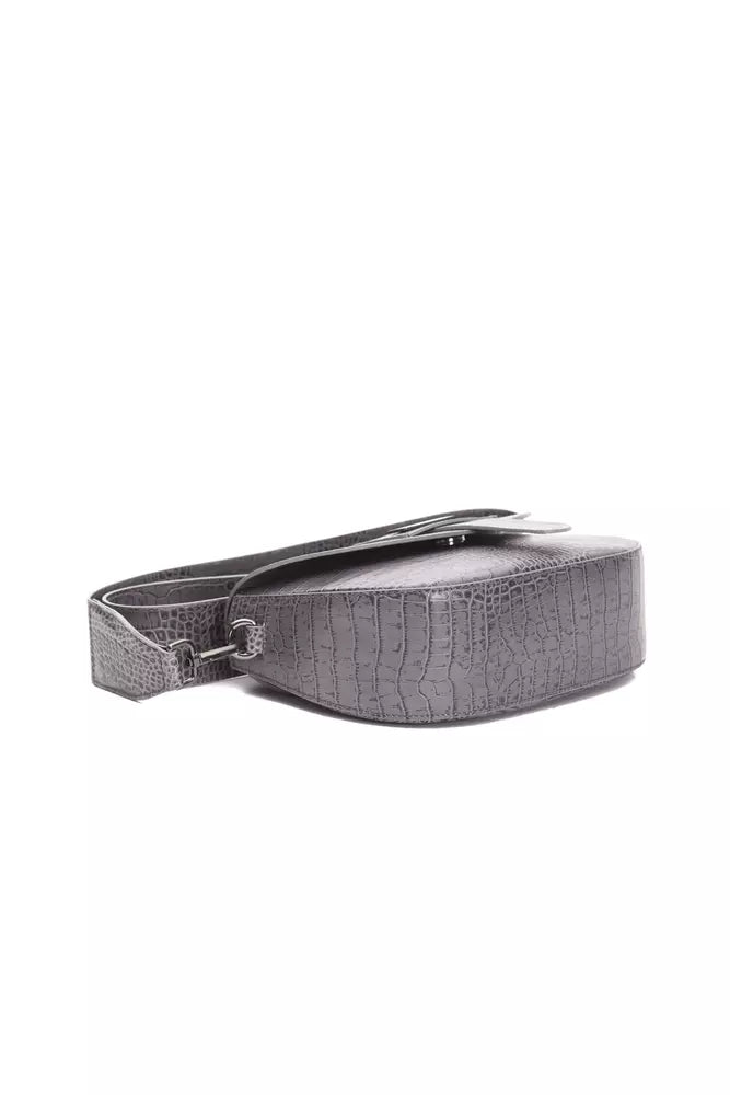 Pompei Donatella Gray Leather Women Crossbody Bag Pompei Donatella