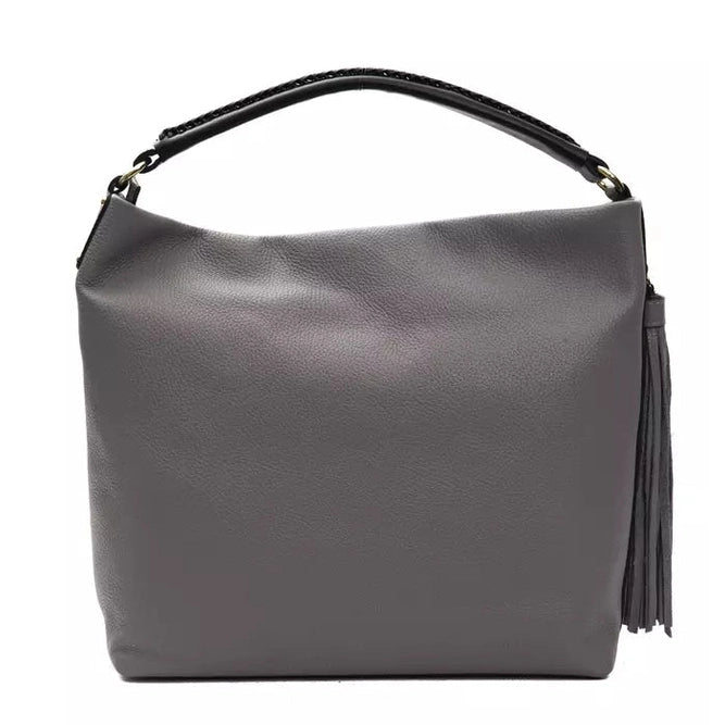 Pompei Donatella Gray Leather Women Shoulder Bag