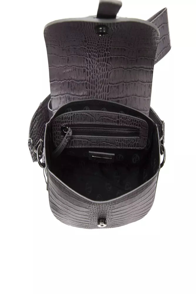 Pompei Donatella Gray Leather Women Crossbody Bag Pompei Donatella