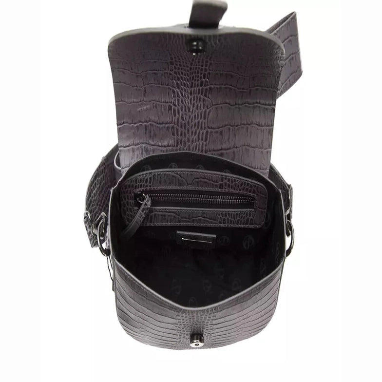 Pompei Donatella Gray Leather Women Crossbody Bag