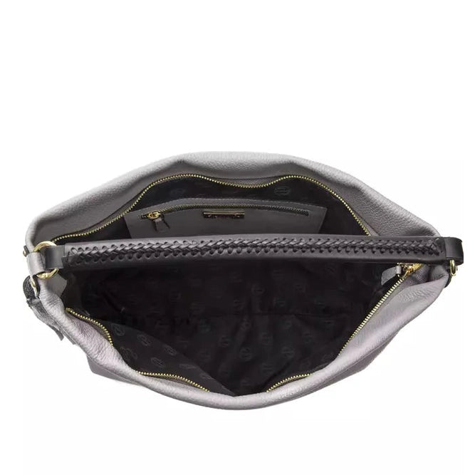 Pompei Donatella Gray Leather Women Shoulder Bag