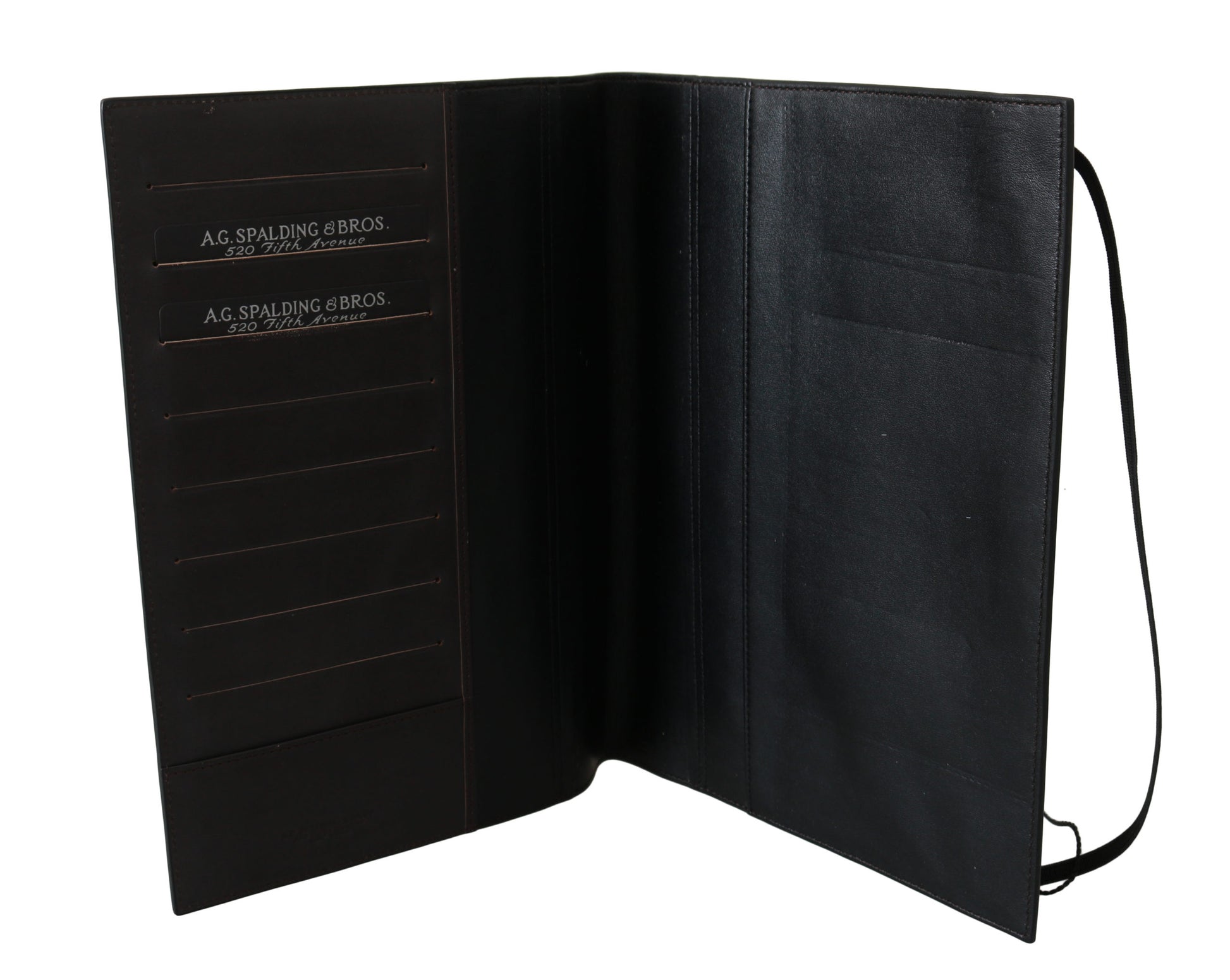 A.G. Spalding & Bros Black Leather Bifold Travel Holder Logo Wallet A.G. Spalding & Bros