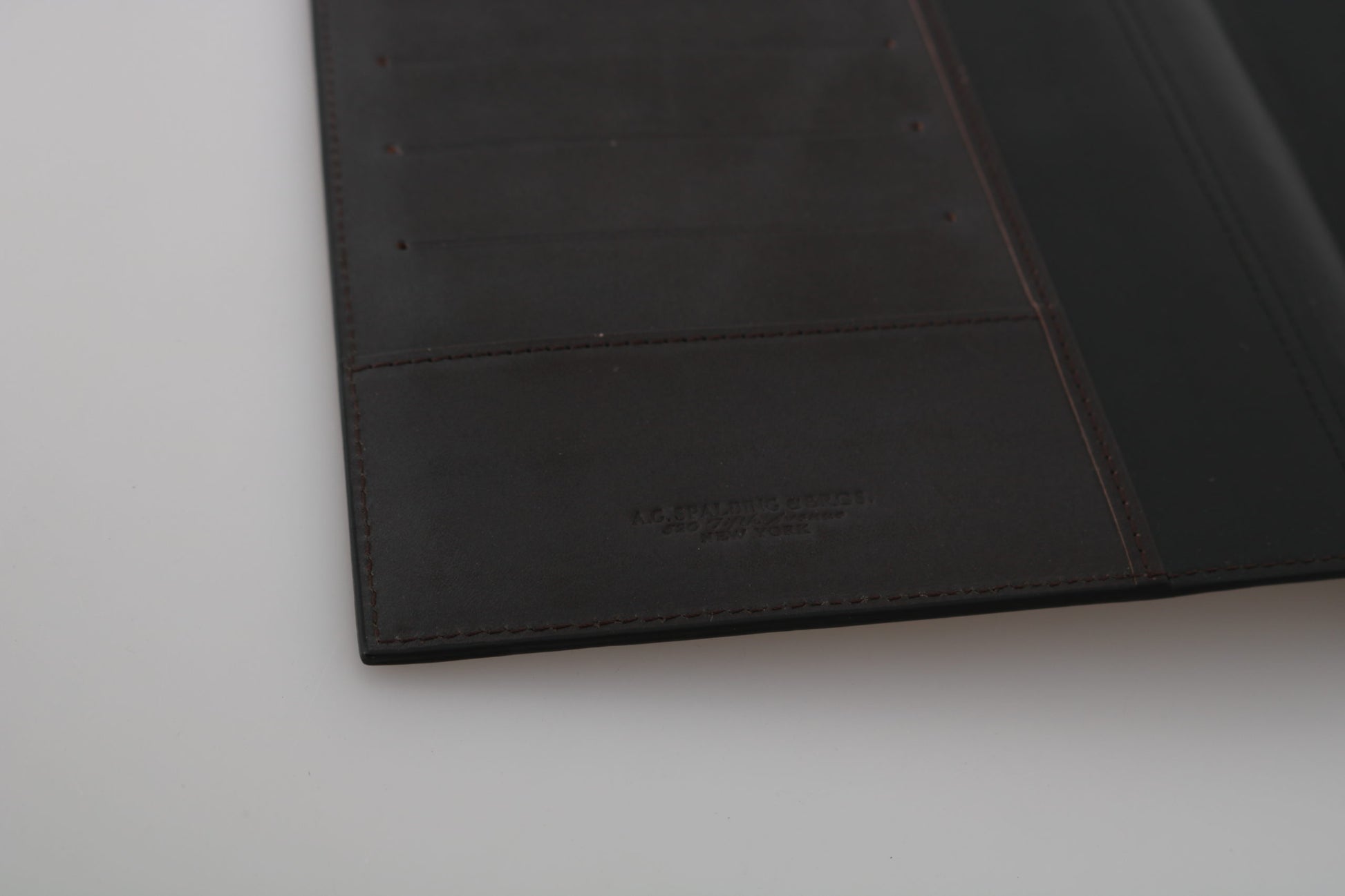 A.G. Spalding & Bros Black Leather Bifold Travel Holder Logo Wallet A.G. Spalding & Bros