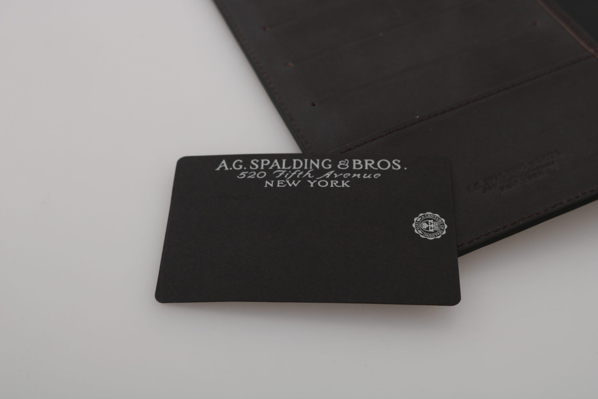 A.G. Spalding & Bros Black Leather Bifold Travel Holder Logo Wallet A.G. Spalding & Bros
