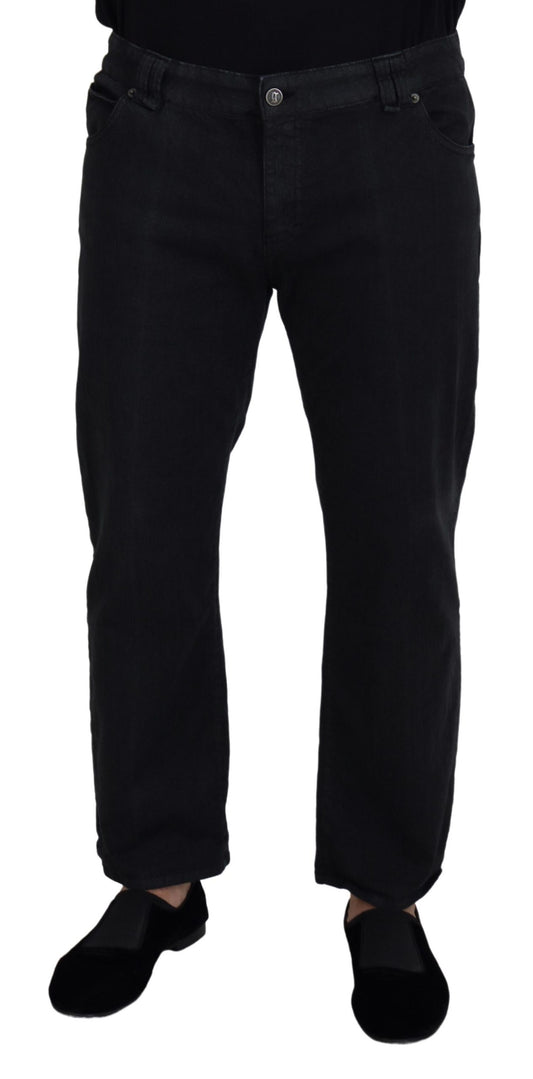 John Galliano Black Cotton Back Buckle Casual Denim Jeans John Galliano
