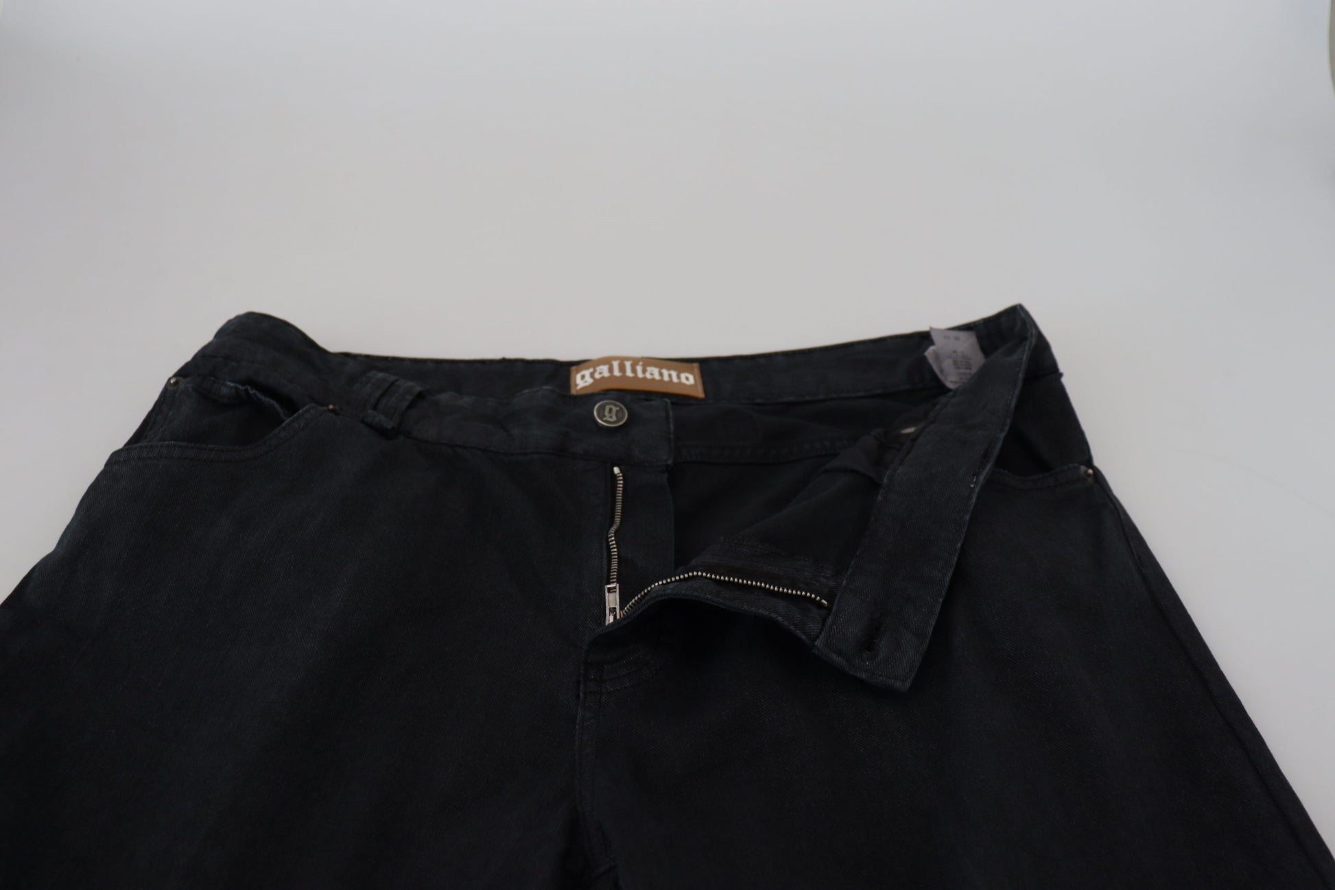 John Galliano Black Cotton Back Buckle Casual Denim Jeans John Galliano