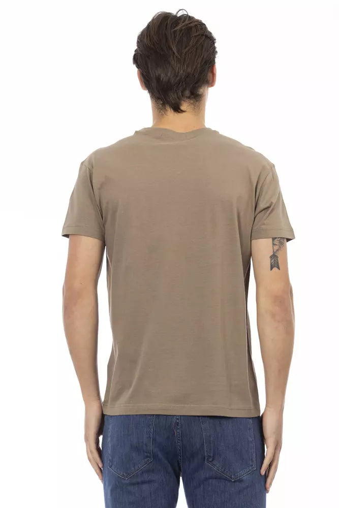Trussardi Action Brown Cotton Men T-Shirt Trussardi Action