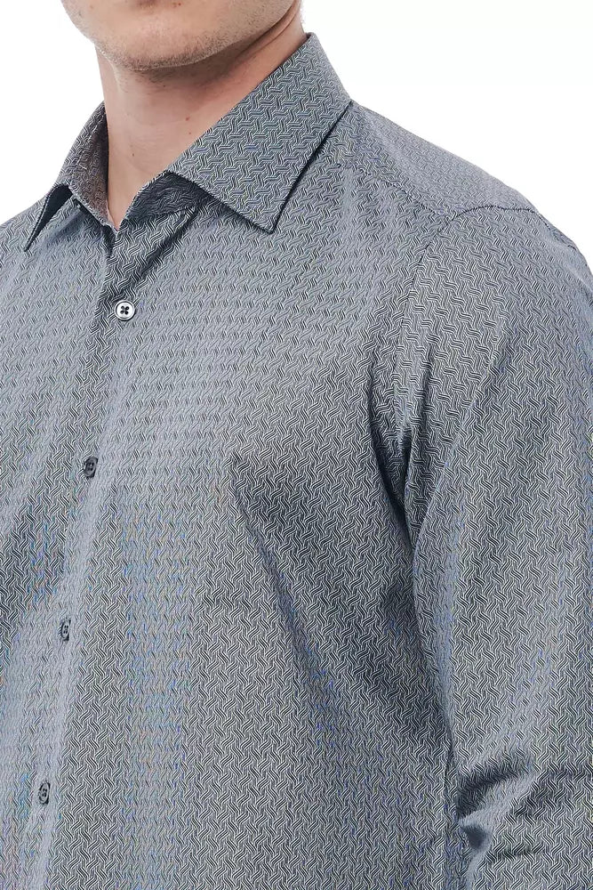 Bagutta Black Cotton Men's Shirt Bagutta
