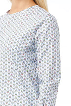 Bagutta White Cotton Women Shirt with Skull Print Closure Detail