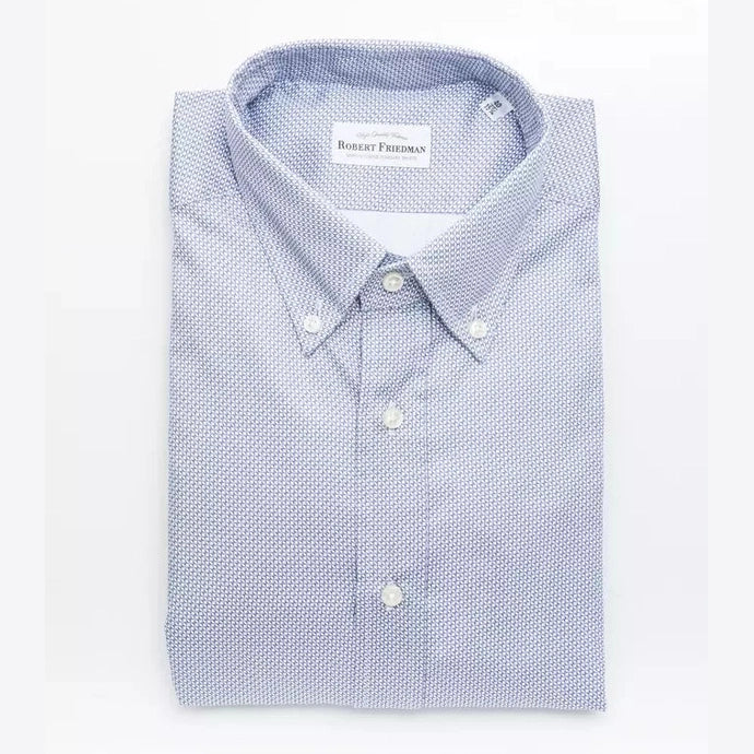 Robert Friedman Light Blue Cotton Men Shirt