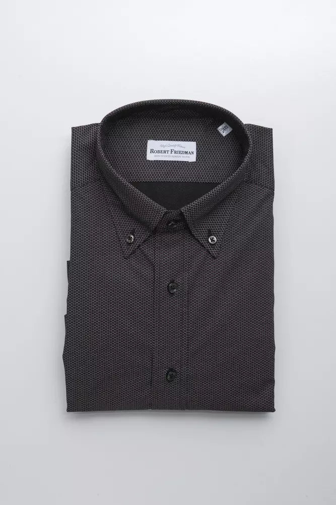 Robert Friedman Black Cotton Men's Shirt Robert Friedman