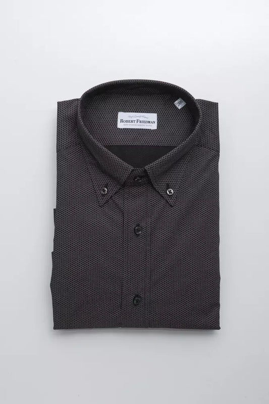 Robert Friedman Black Cotton Men's Shirt Robert Friedman