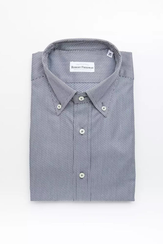 Robert Friedman Blue Cotton Men's Shirt Robert Friedman