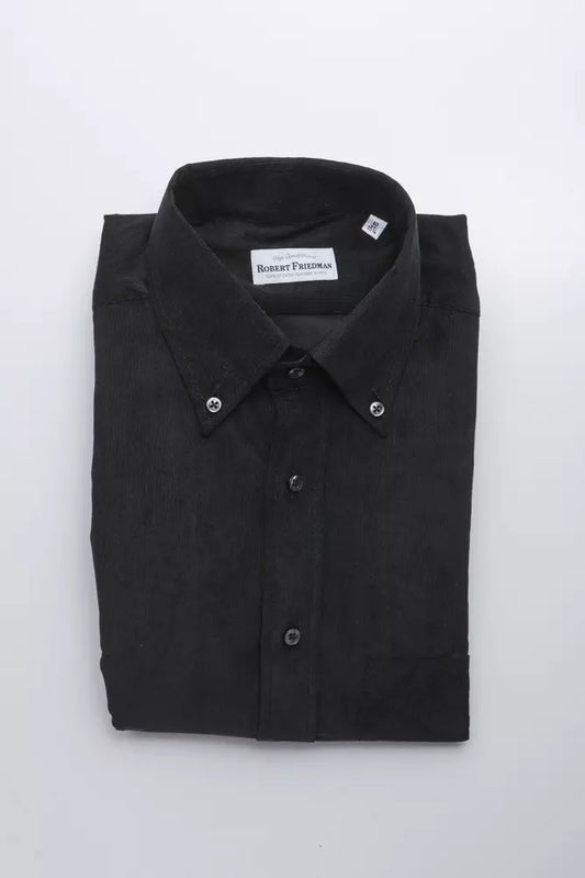 Robert Friedman Black Cotton Men's Shirt Robert Friedman