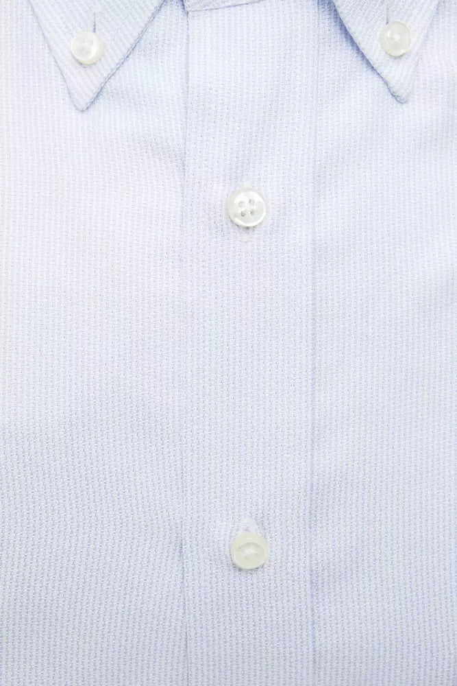 Robert Friedman Light Blue Cotton Men Shirt Robert Friedman