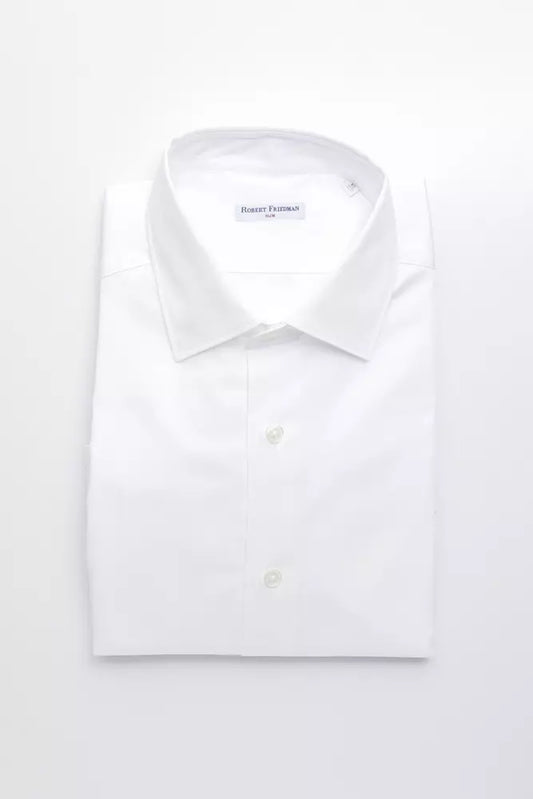 Robert Friedman White Cotton Men's Shirt Robert Friedman