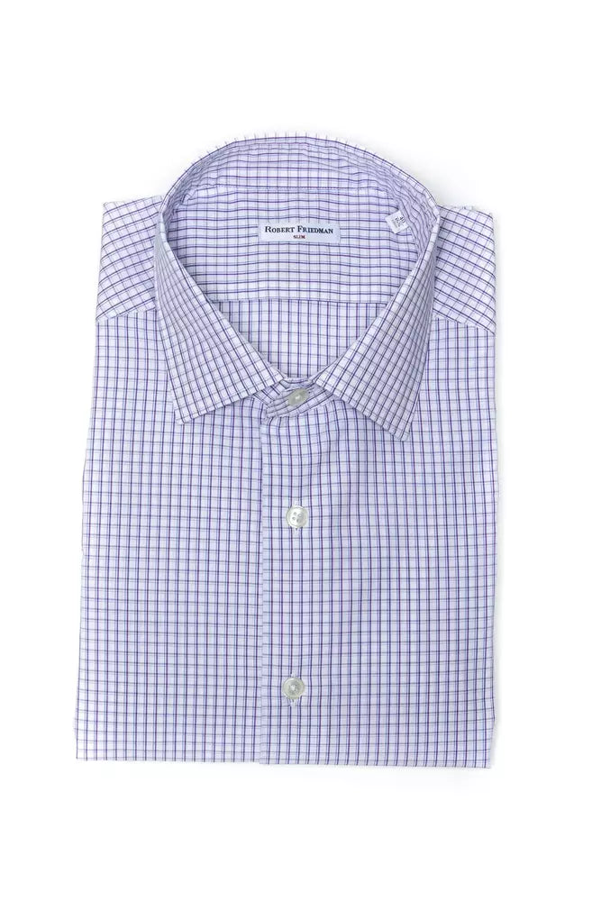 Robert Friedman Burgundy Cotton Men Shirt Robert Friedman