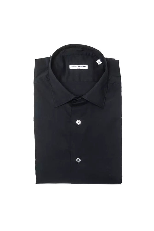 Robert Friedman Black Cotton Men's Shirt Robert Friedman
