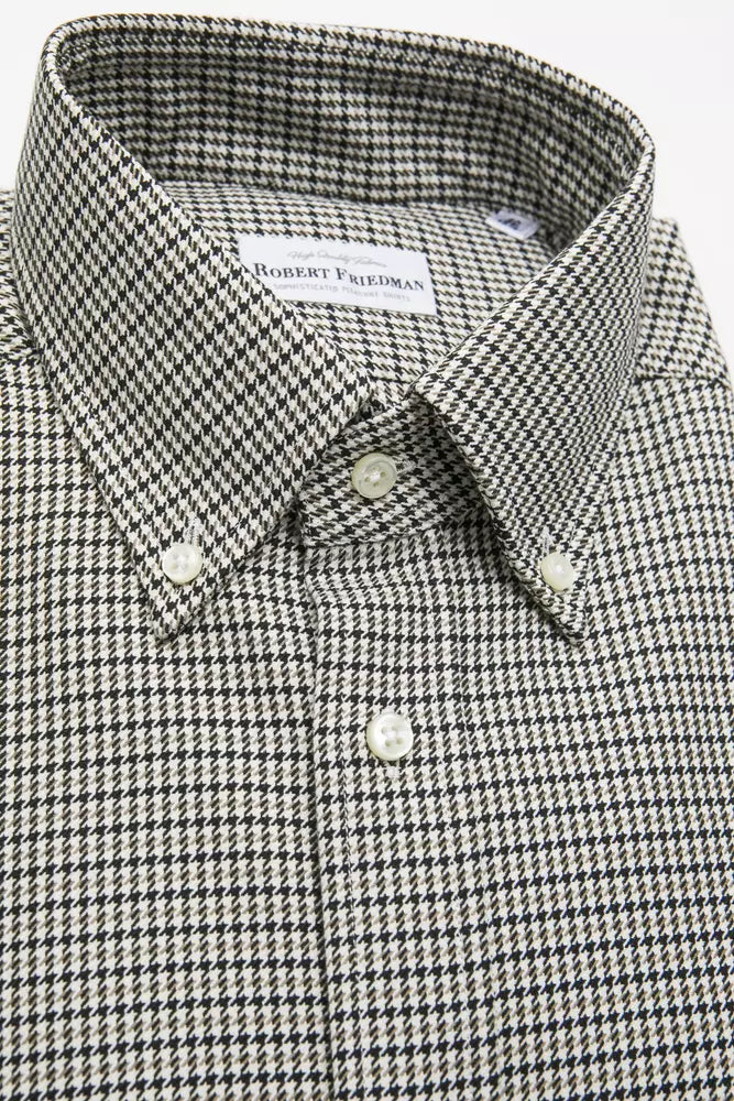 Robert Friedman Beige Cotton Men's Shirt Robert Friedman