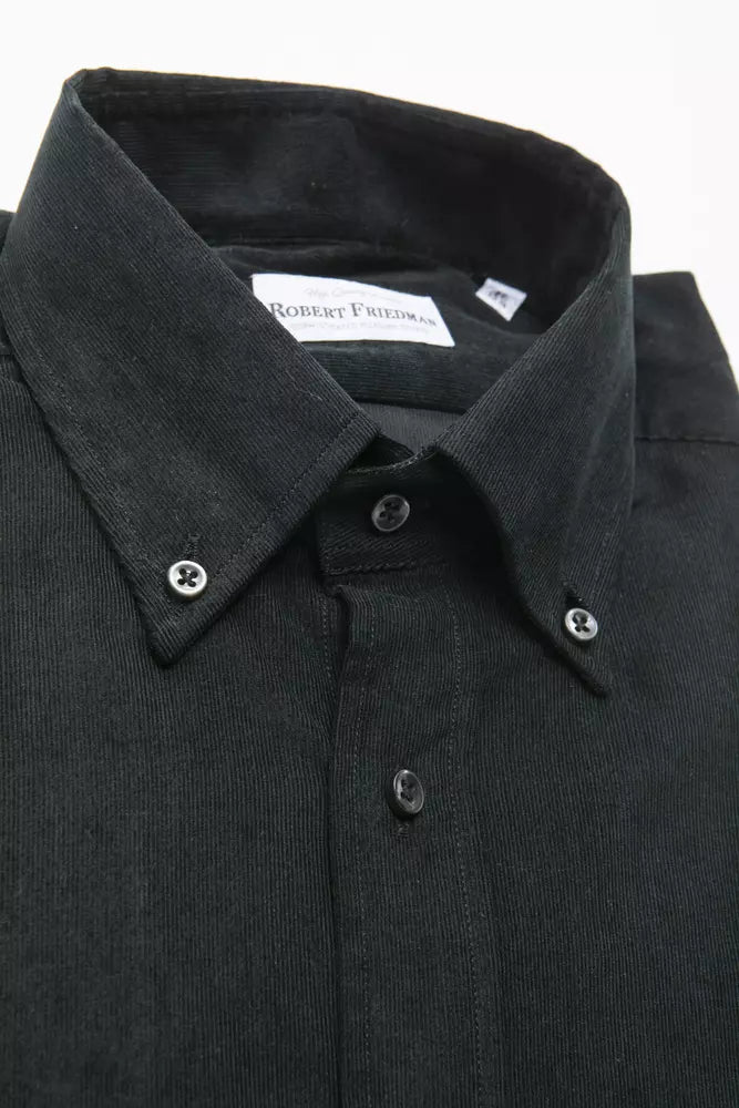 Robert Friedman Black Cotton Men's Shirt Robert Friedman