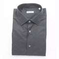 Robert Friedman Black Cotton Men's Slim Shirt