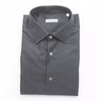 Robert Friedman Black Cotton Men's Slim Shirt