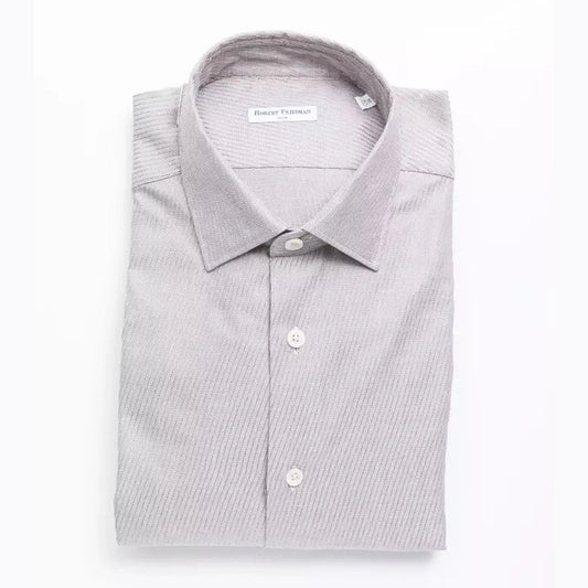 Robert Friedman Beige Cotton Men Shirt Robert Friedman