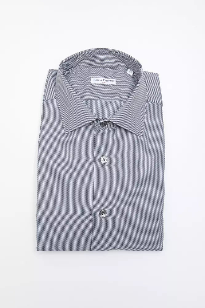 Robert Friedman Blue Cotton Men's Shirt Robert Friedman