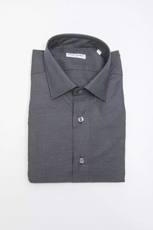 Robert Friedman Black Cotton Men Shirt Robert Friedman