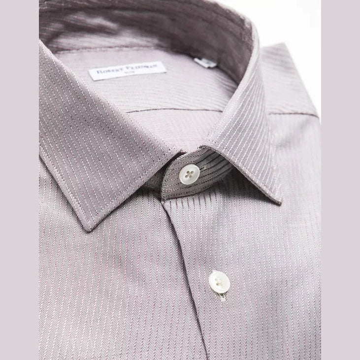 Robert Friedman Beige Cotton Men Shirt