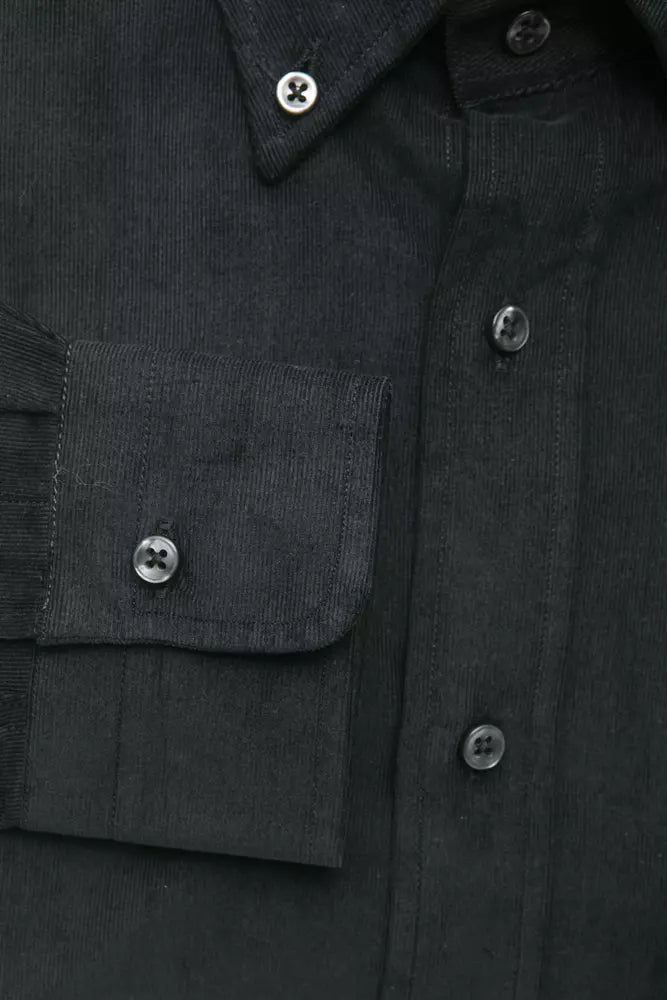 Robert Friedman Black Cotton Men's Shirt Robert Friedman
